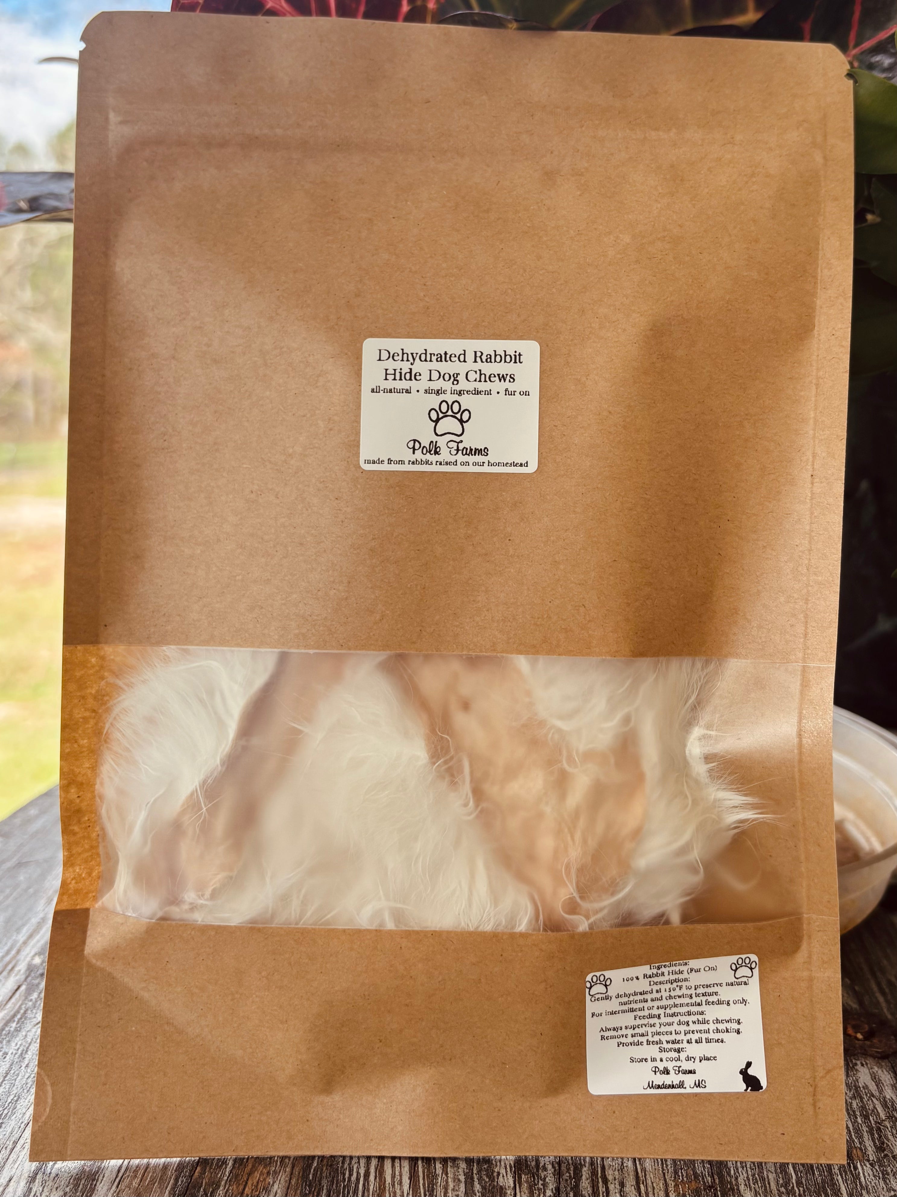 All-Natural Rabbit Hide Dog Chews